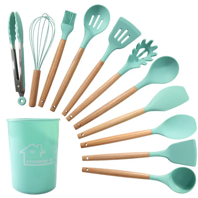 Silicone Spatula and Soup Spoon 12-Piece Set, Non-Stick Silicone Spatula, High Temperature Resistant Silicone Kitchen Utensil Set, Wholesale in Stock — feature 4