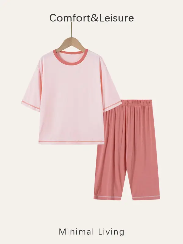 Children's Home Wear Pajama Set with Three-Quarter Sleeves, Air-Conditioned Clothing for Babies, Boys and Girls, New Pajama Set for Older Children - Image 10
