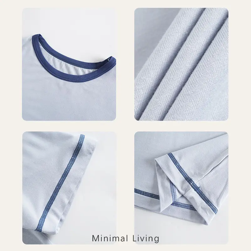 Children's Home Wear Pajama Set with Three-Quarter Sleeves, Air-Conditioned Clothing for Babies, Boys and Girls, New Pajama Set for Older Children — feature 4