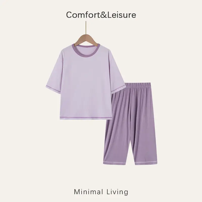 Children's Home Wear Pajama Set with Three-Quarter Sleeves, Air-Conditioned Clothing for Babies, Boys and Girls, New Pajama Set for Older Children — feature 9