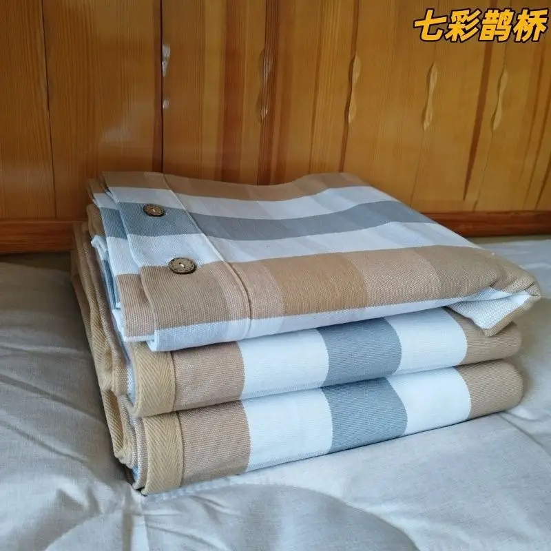 Summer Shandong Coarse Cotton Cooling Mat Sheet, Single Piece, Thickened Pure Cotton Old Canvas, Student Dormitory Air-Conditioned Soft Cooling Mat