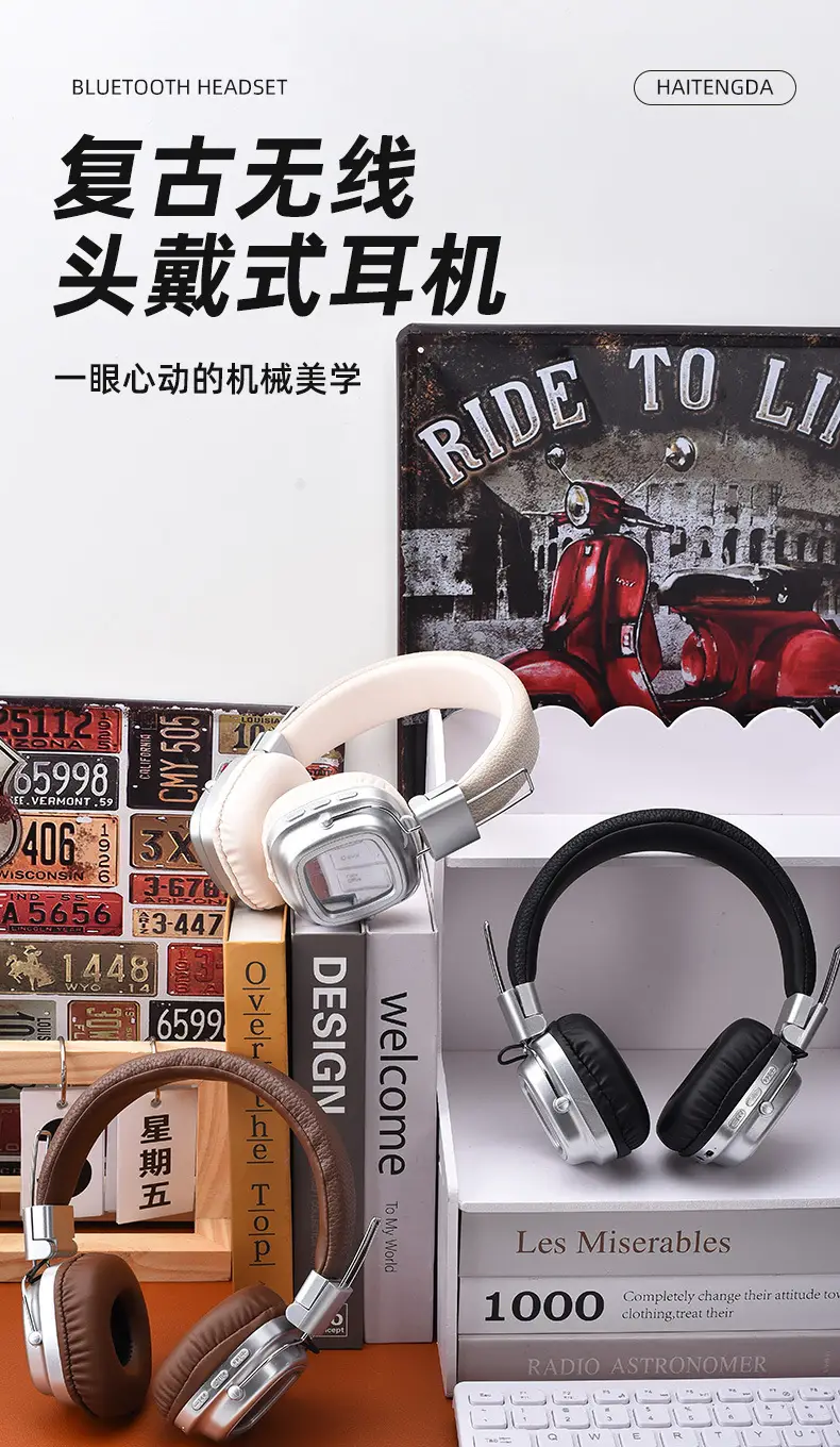Cross-Border New Product Foreign Trade Hot-Selling Wireless Sports Head-Mounted Bluetooth Retro 5.0 Mobile Phone Music Heavy Bass Headphones — feature 1