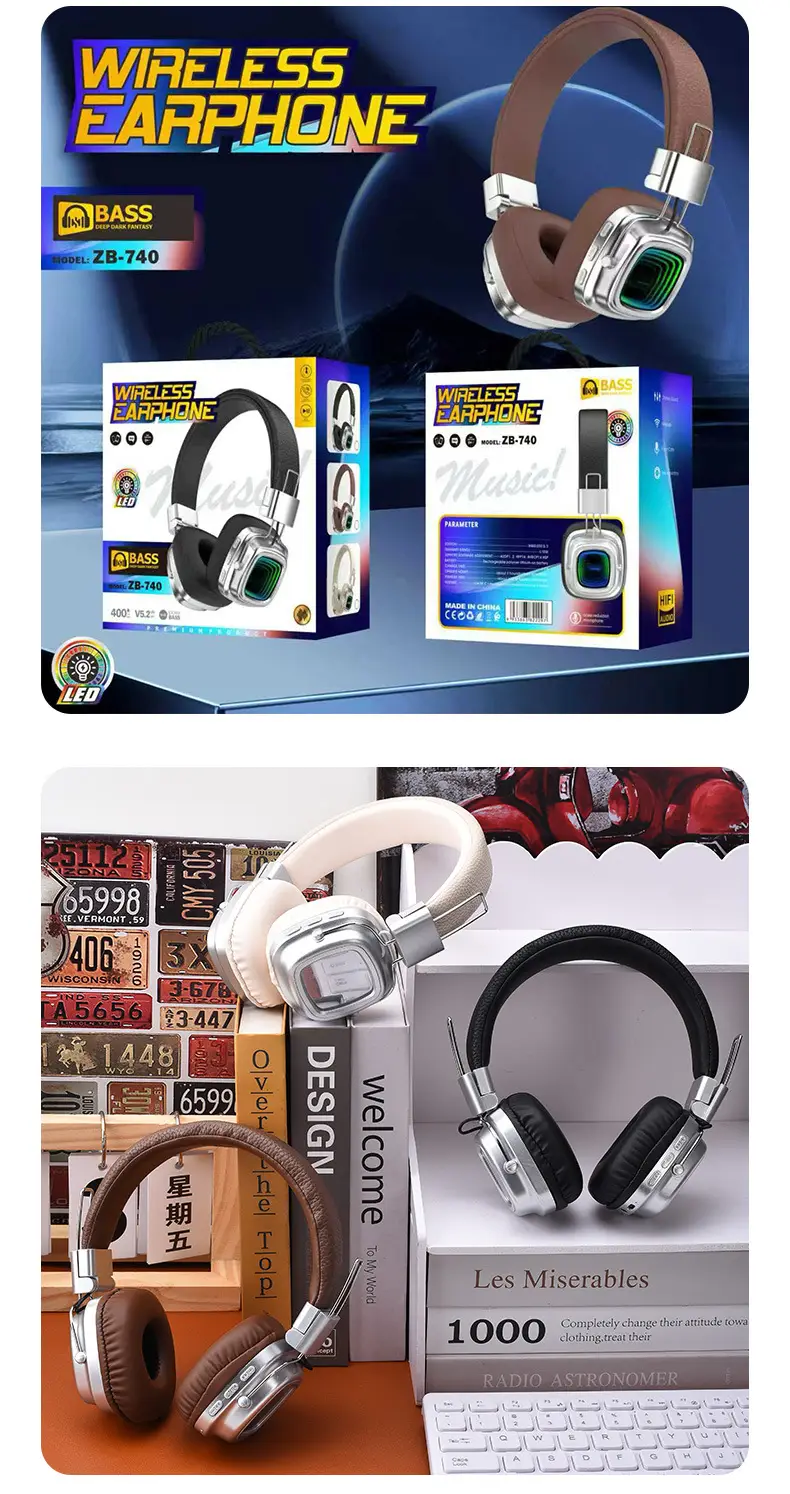 Cross-Border New Product Foreign Trade Hot-Selling Wireless Sports Head-Mounted Bluetooth Retro 5.0 Mobile Phone Music Heavy Bass Headphones — feature 12