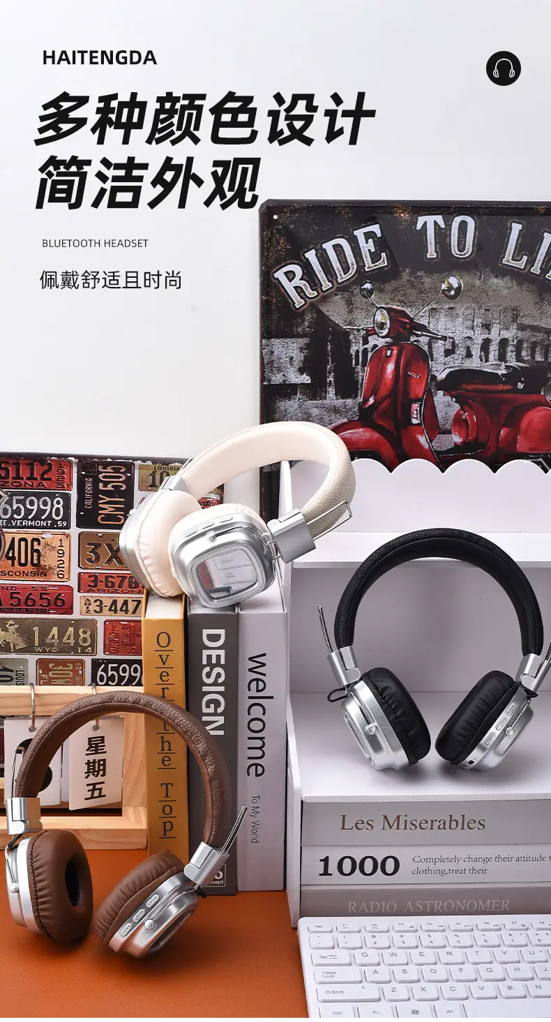 Cross-Border New Product Foreign Trade Hot-Selling Wireless Sports Head-Mounted Bluetooth Retro 5.0 Mobile Phone Music Heavy Bass Headphones — feature 4