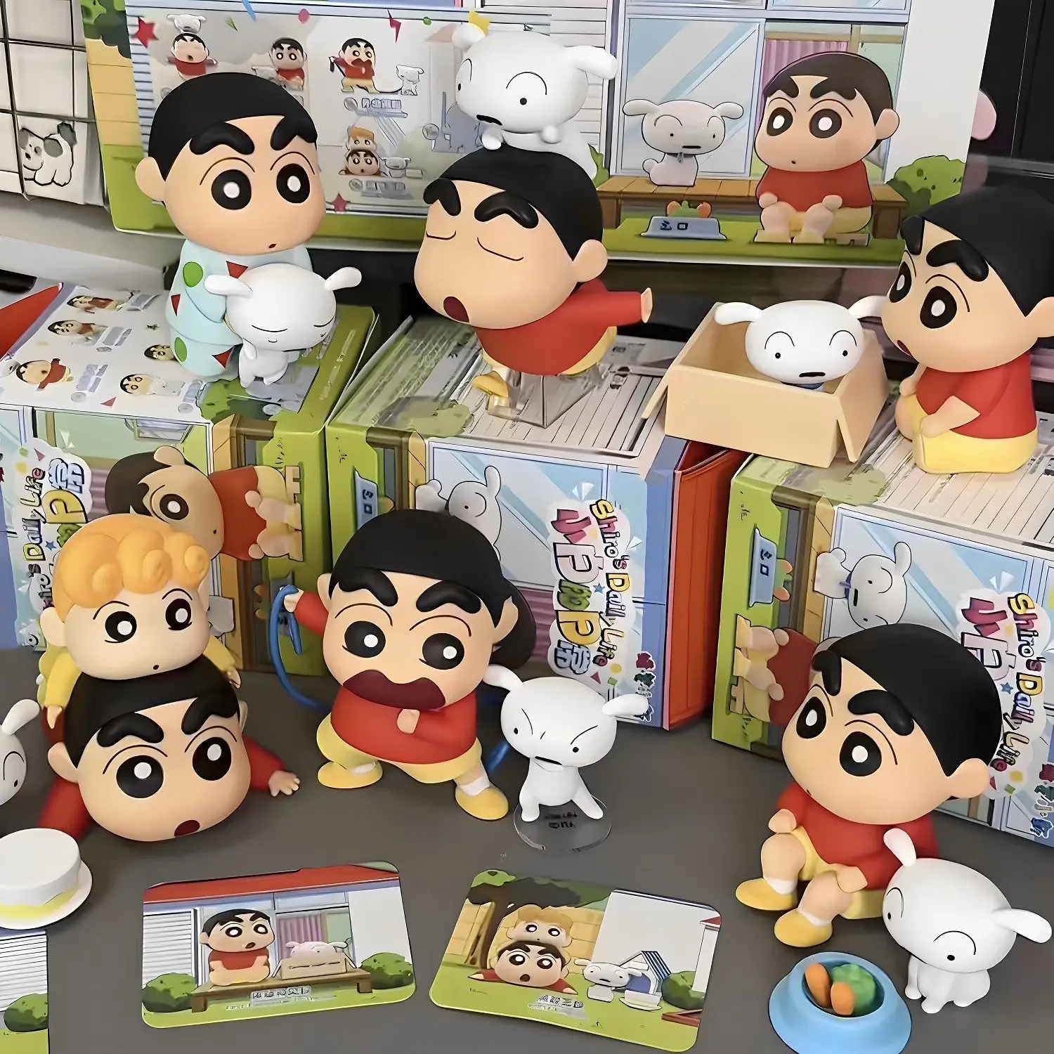Crayon Shin-Chan Daily Series Blind Box Figurines Desktop Ornaments Collectible Figures Gifts for Women