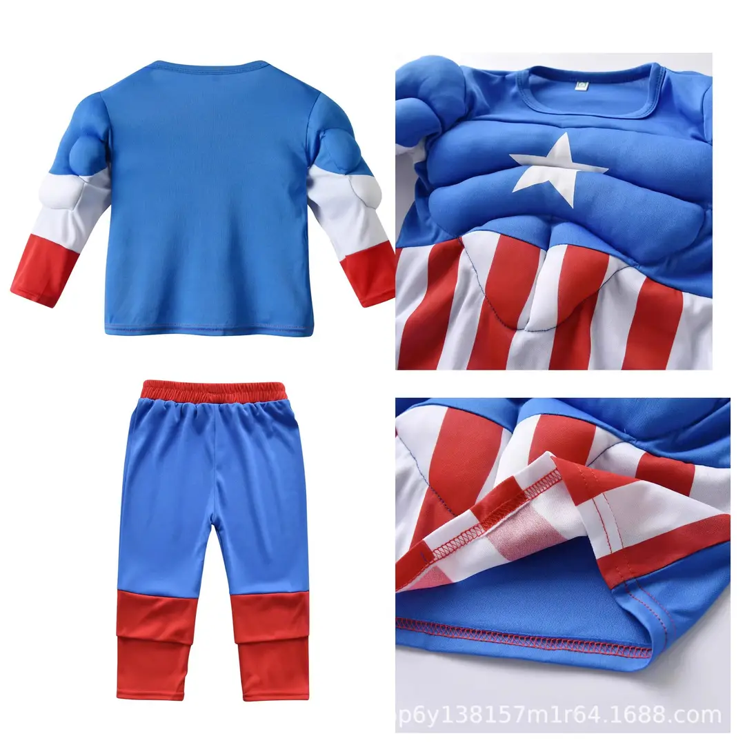 Halloween Children's Muscle Costumes Captain America Hulk Superman Spider-Man Clothes Cosplay Costumes — feature 5