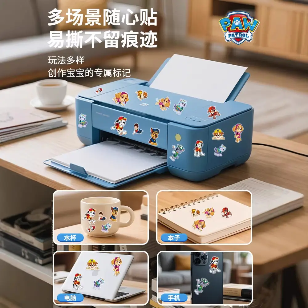 Paw Patrol Stickers for Children, Boys and Girls, Transparent Journal Stickers, Decorative Cartoon Stickers, Baby Adhesive Toys