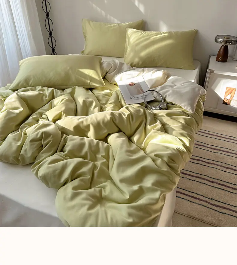 2026 New Ice Silk Four-Piece Set, Skin-Friendly and Comfortable, Suitable for Home Bedroom and Student Dormitory, Bed Sheet and Duvet Cover, Machine Washable — feature 11