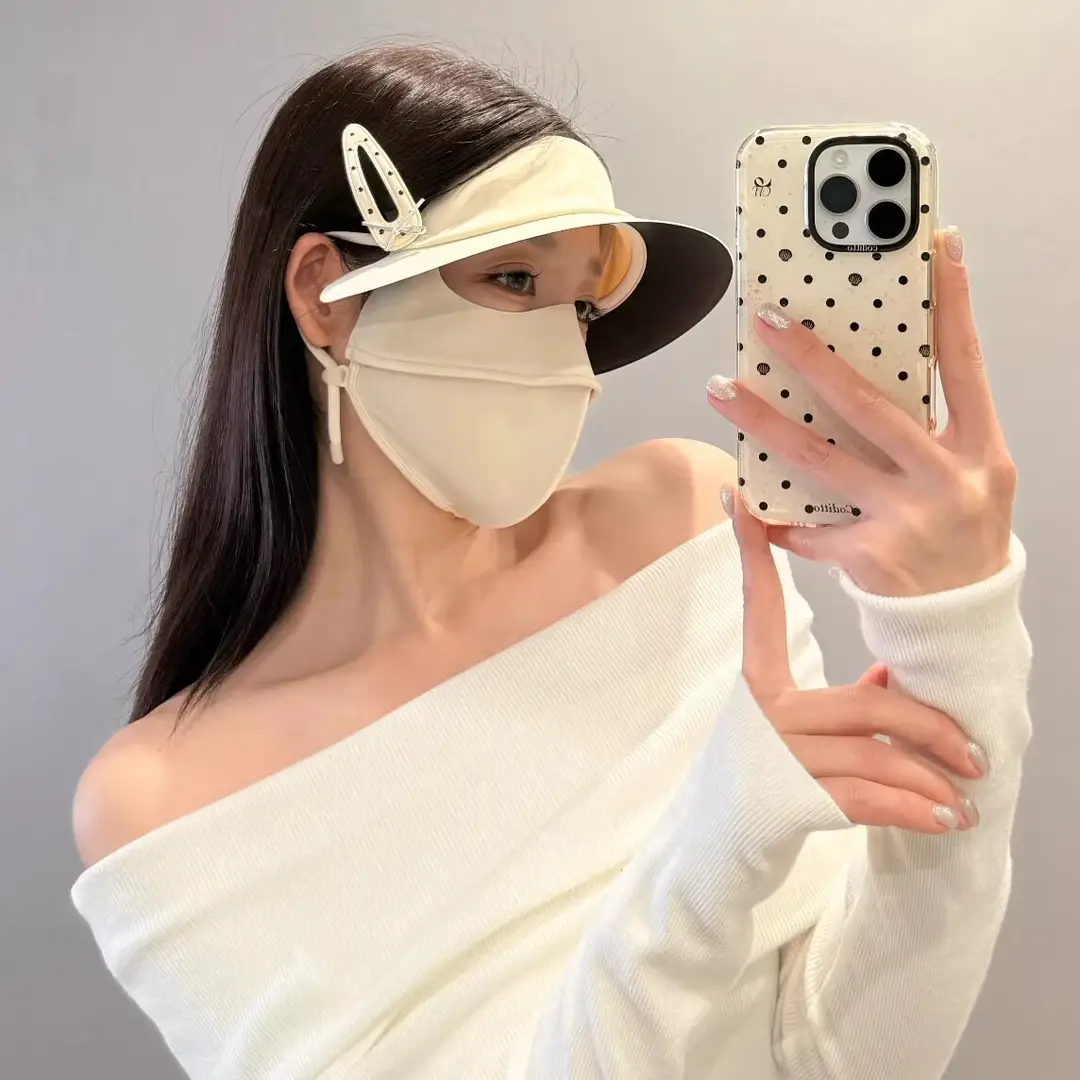 Sun Protection Mask, Full Face Sun Protection Mask, Anti-Uv, Breathable Sunshade Face Mask for Women, Sun Protection Face Mask with Brim, Outdoor Face Mask