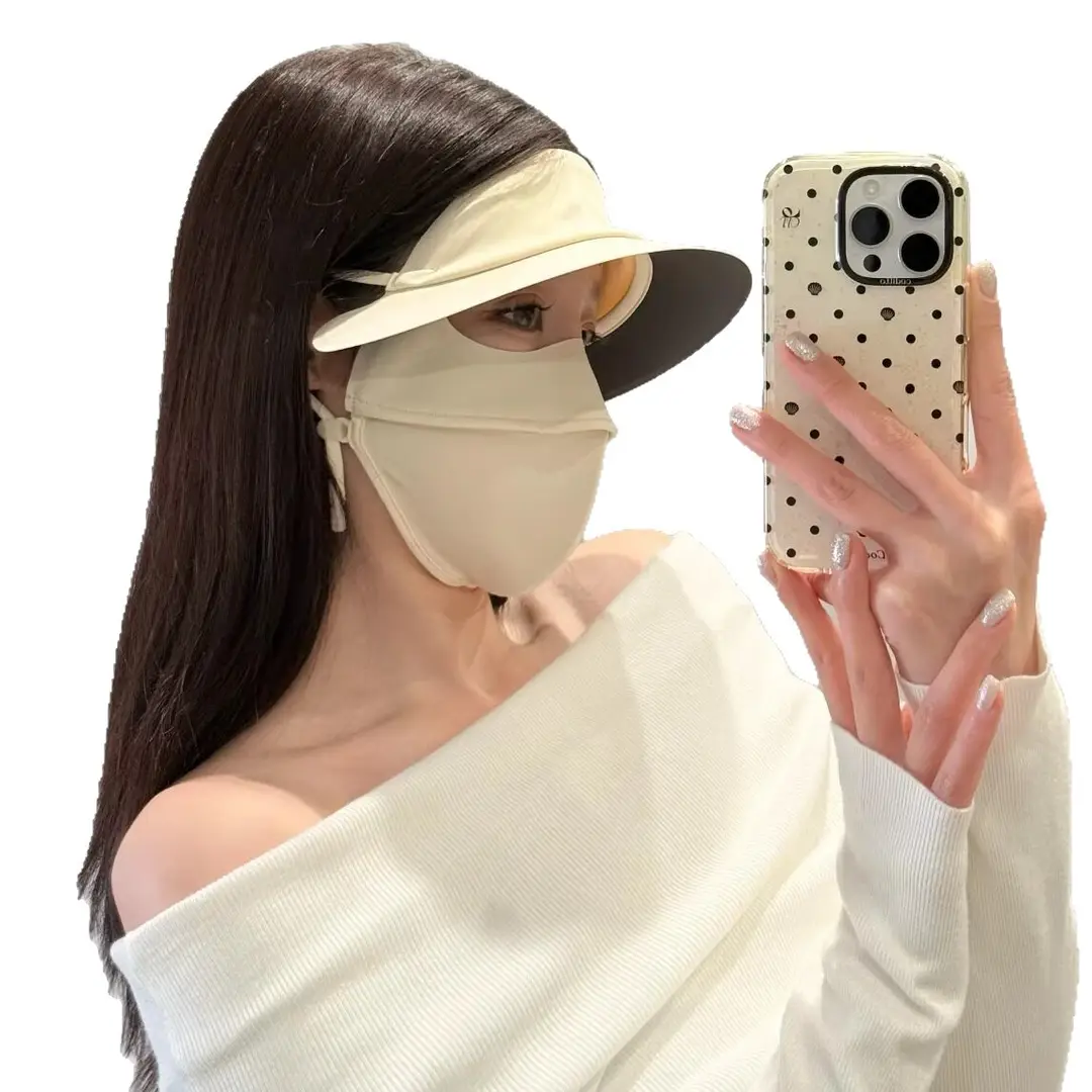 Sun Protection Mask, Full Face Sun Protection Mask, Anti-Uv, Breathable Sunshade Face Mask for Women, Sun Protection Face Mask with Brim, Outdoor Face Mask