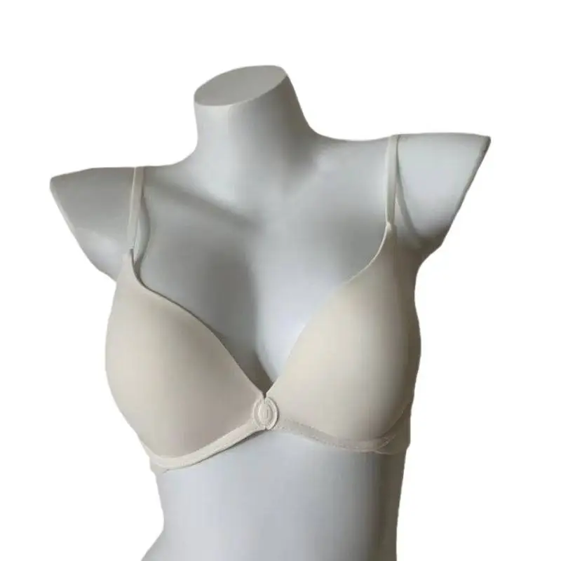 Youthful Nylon Front-Clasp Push-Up Bra, Seamless, for Small Busts, No Empty Cups, Deep Backless, Beautiful Back, Summer Bra