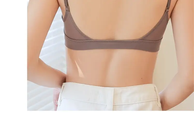 Youthful Nylon Front-Clasp Push-Up Bra, Seamless, for Small Busts, No Empty Cups, Deep Backless, Beautiful Back, Summer Bra — feature 17