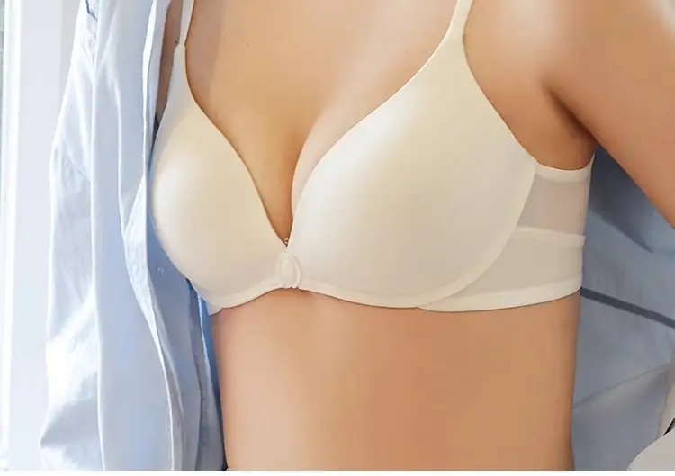Youthful Nylon Front-Clasp Push-Up Bra, Seamless, for Small Busts, No Empty Cups, Deep Backless, Beautiful Back, Summer Bra — feature 25