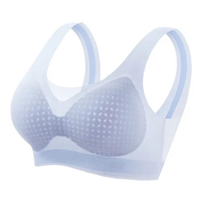 Oxygen Heart Beauty Backless Bra for Women, Summer Ice Silk Small Chest Gathering Seamless Wireless Sports Vest Bra, Thin Style Bra