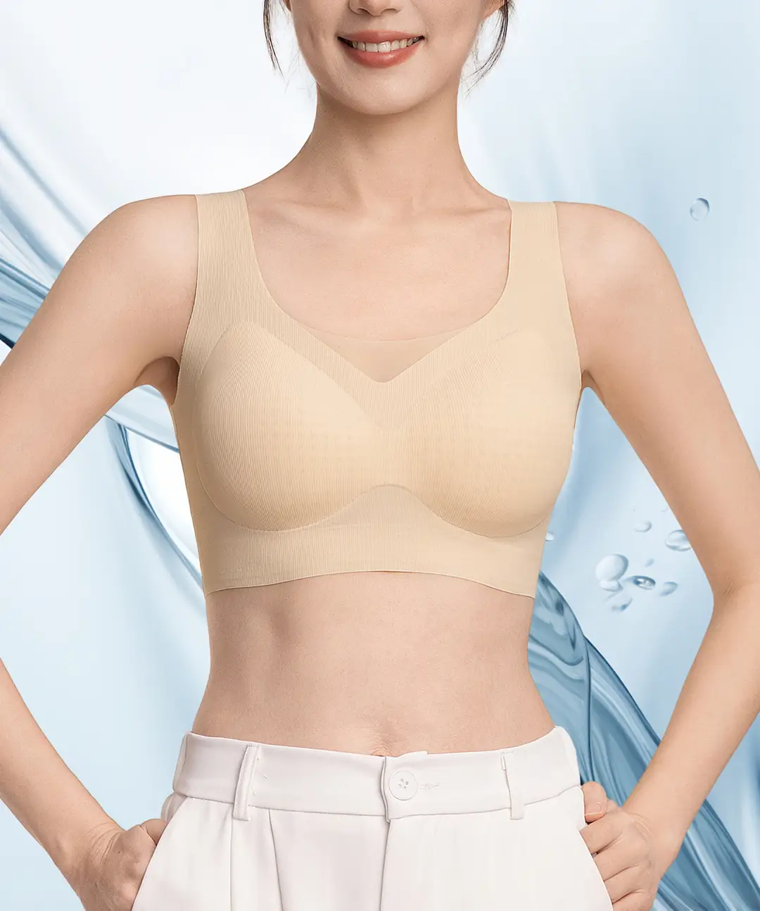 Oxygen Heart Beauty Backless Bra for Women, Summer Ice Silk Small Chest Gathering Seamless Wireless Sports Vest Bra, Thin Style Bra — feature 17