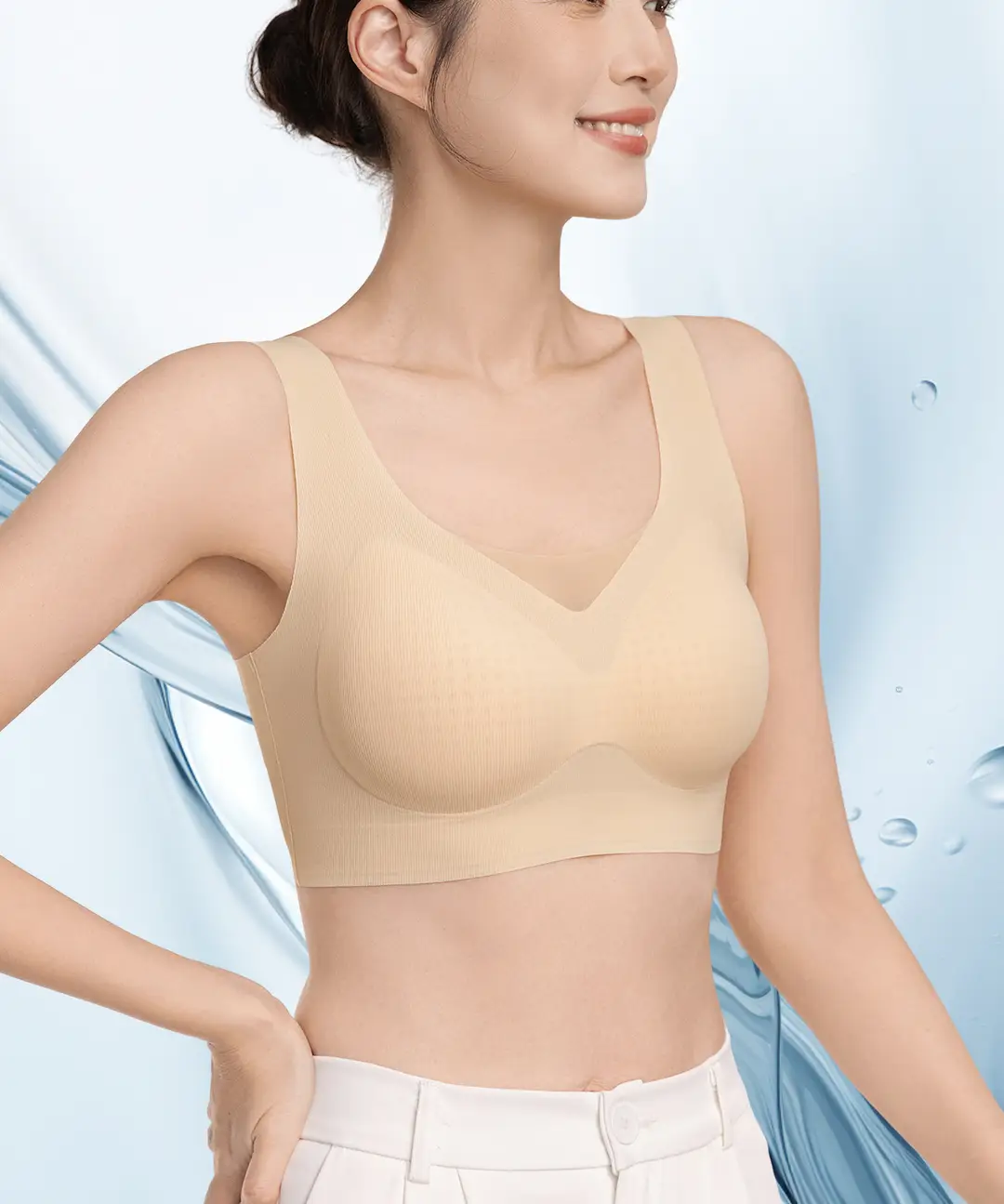 Oxygen Heart Beauty Backless Bra for Women, Summer Ice Silk Small Chest Gathering Seamless Wireless Sports Vest Bra, Thin Style Bra — feature 9