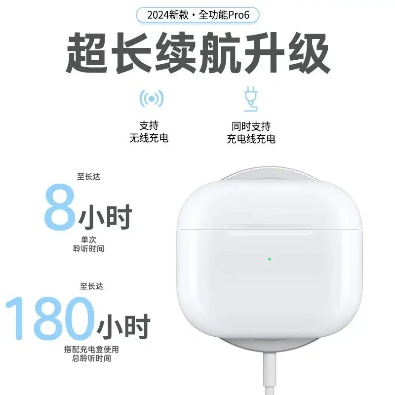 Cross-Border Hot-Selling Product: Huaqiangbei Bluetooth Earphones 5Th and 6Th Generation Pro2 Wireless Type-C with Long Battery Life, Noise Reduction, and Top-Notch Sound Quality