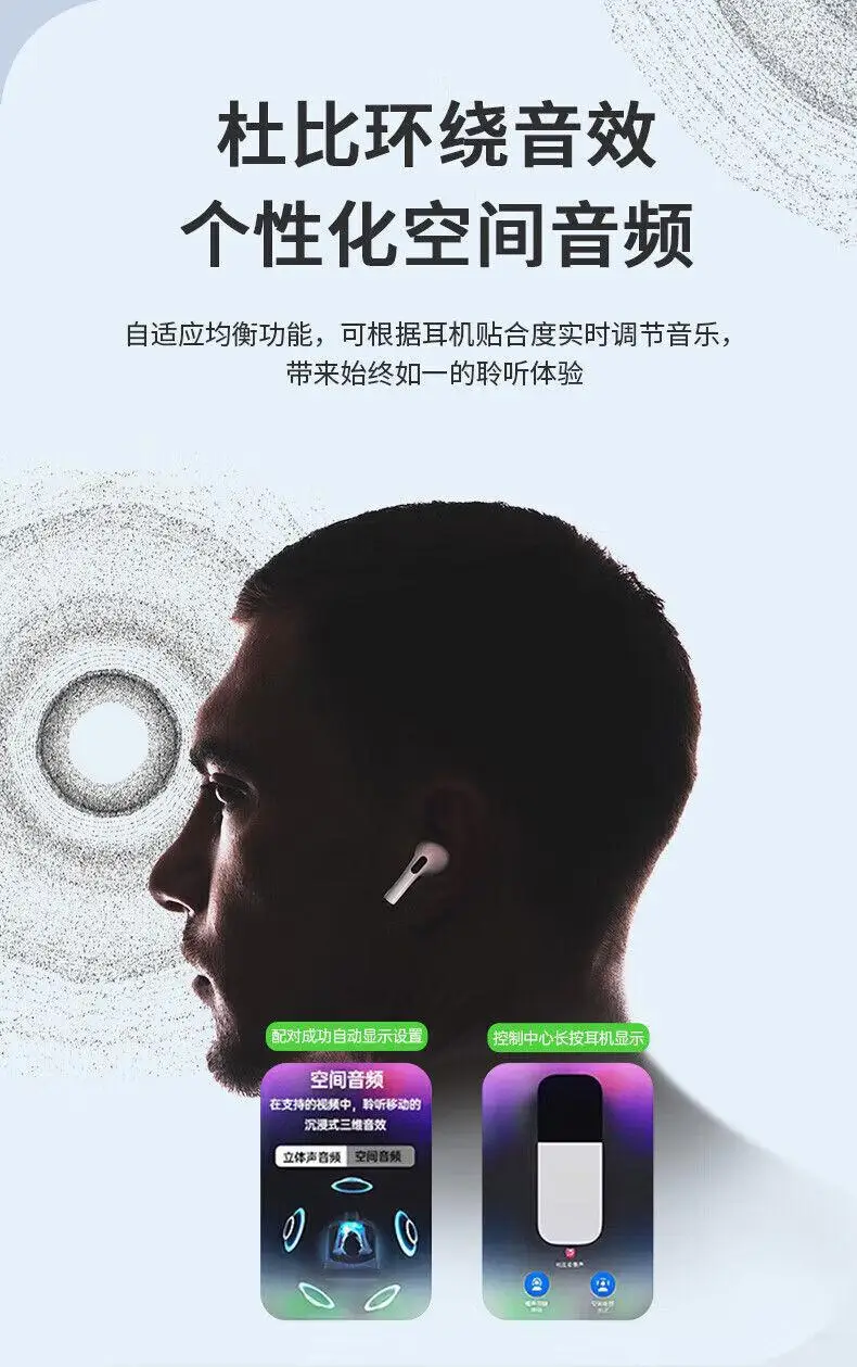 Cross-Border Hot-Selling Product: Huaqiangbei Bluetooth Earphones 5Th and 6Th Generation Pro2 Wireless Type-C with Long Battery Life, Noise Reduction, and Top-Notch Sound Quality — feature 3