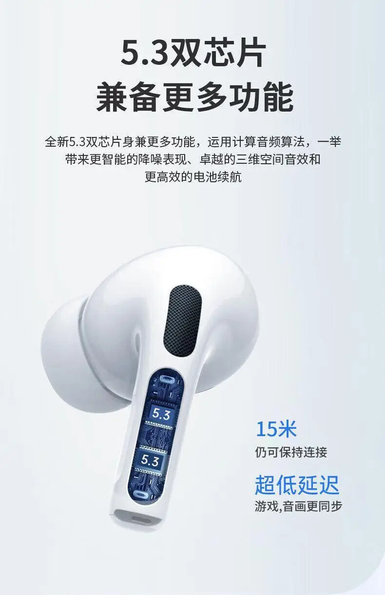 Cross-Border Hot-Selling Product: Huaqiangbei Bluetooth Earphones 5Th and 6Th Generation Pro2 Wireless Type-C with Long Battery Life, Noise Reduction, and Top-Notch Sound Quality — feature 8