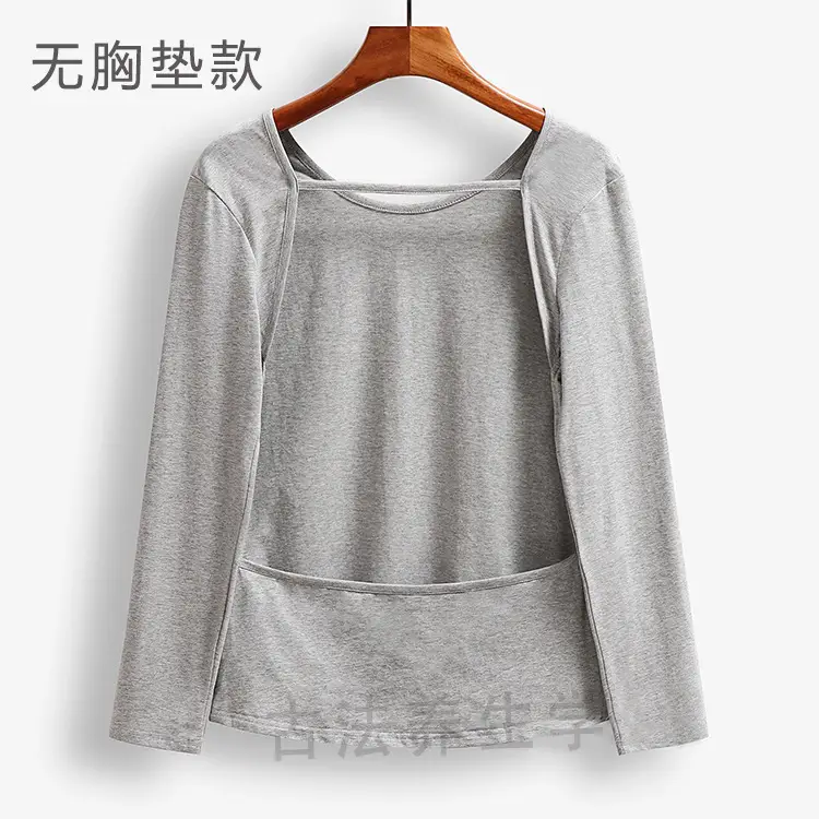 Women's Back-Exposing Top for Sunbathing, Loose Long-Sleeve Sunbathing T-Shirt, Round Neck V-Neck, Artistic Retro Style — feature 4