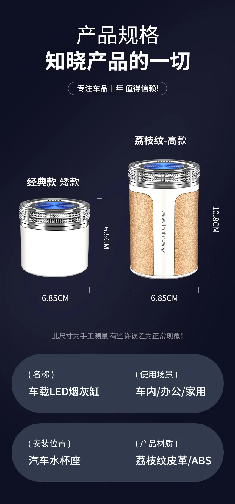 Specially Designed for Chery Arrizo 8/5, Tiggo 8Pro/7Plus/5X, Multifunctional Car Ashtray, In-Car Accessories — feature 16