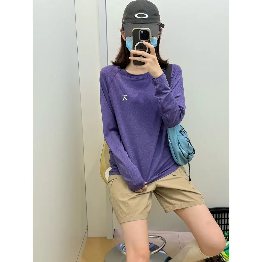 Lightweight Moisture-Wicking Quick-Drying Clothing for Women and Men, Autumn Breathable Sun Protection Long-Sleeved T-Shirt, Outdoor Hiking Badminton Clothing