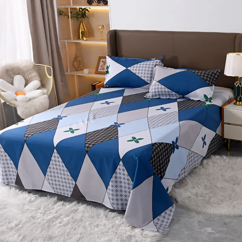 Cross-Border Trade Thickened Aloe Vera Cotton Bed Sheet Single Piece Brushed Fabric Bed Sheet for Student Dormitory and Home Use Double Bed Cover