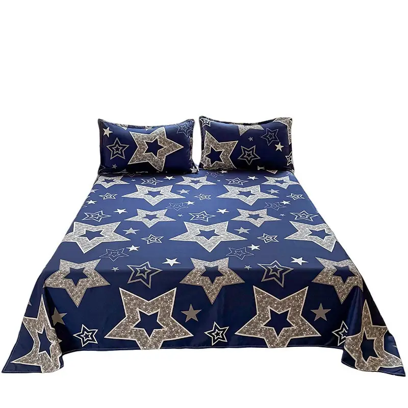 Cross-Border Trade Thickened Aloe Vera Cotton Bed Sheet Single Piece Brushed Fabric Bed Sheet for Student Dormitory and Home Use Double Bed Cover