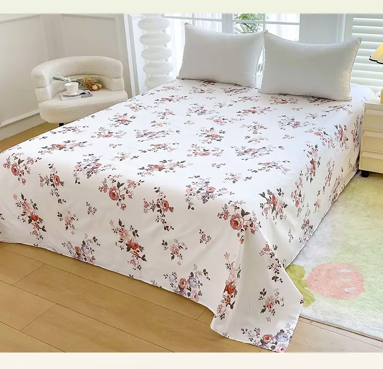 Cross-Border Trade Thickened Aloe Vera Cotton Bed Sheet Single Piece Brushed Fabric Bed Sheet for Student Dormitory and Home Use Double Bed Cover — feature 4
