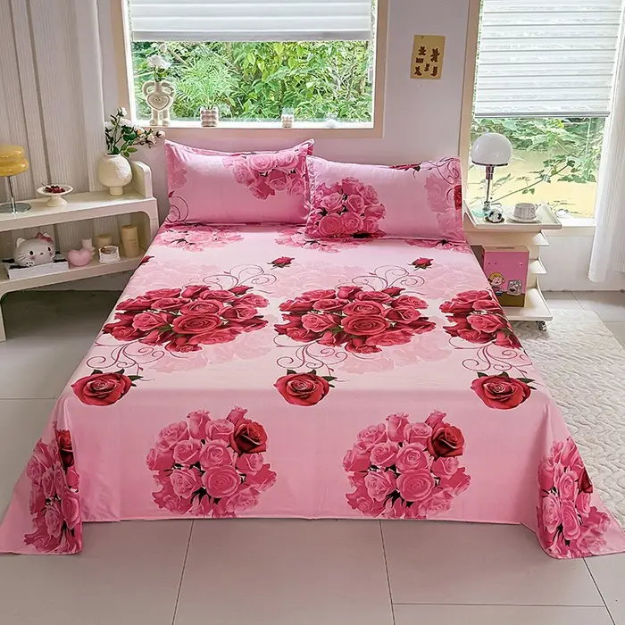 Cross-Border Trade Thickened Aloe Vera Cotton Bed Sheet Single Piece Brushed Fabric Bed Sheet for Student Dormitory and Home Use Double Bed Cover