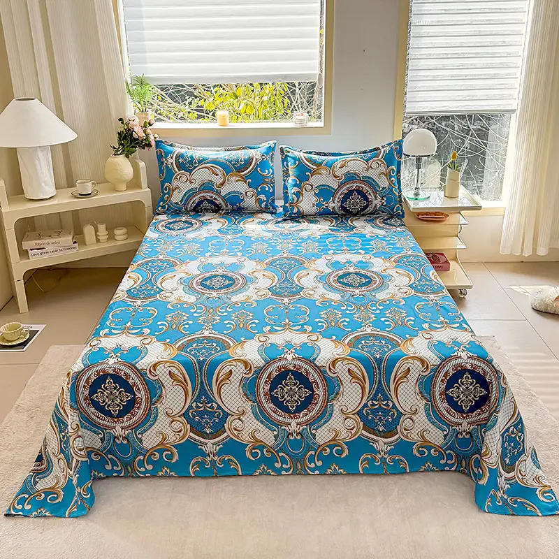 Cross-Border Trade Thickened Aloe Vera Cotton Bed Sheet Single Piece Brushed Fabric Bed Sheet for Student Dormitory and Home Use Double Bed Cover