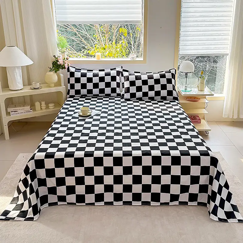 Cross-Border Trade Thickened Aloe Vera Cotton Bed Sheet Single Piece Brushed Fabric Bed Sheet for Student Dormitory and Home Use Double Bed Cover
