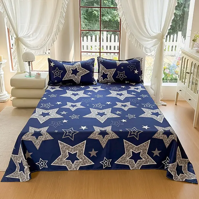 Cross-Border Trade Thickened Aloe Vera Cotton Bed Sheet Single Piece Brushed Fabric Bed Sheet for Student Dormitory and Home Use Double Bed Cover