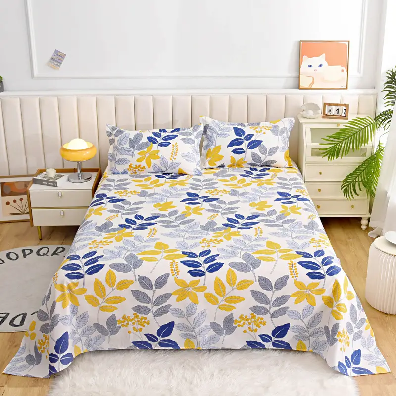 Cross-Border Trade Thickened Aloe Vera Cotton Bed Sheet Single Piece Brushed Fabric Bed Sheet for Student Dormitory and Home Use Double Bed Cover