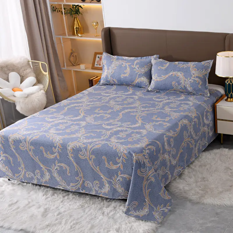Cross-Border Trade Thickened Aloe Vera Cotton Bed Sheet Single Piece Brushed Fabric Bed Sheet for Student Dormitory and Home Use Double Bed Cover