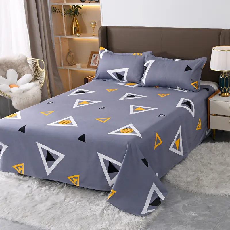 Cross-Border Trade Thickened Aloe Vera Cotton Bed Sheet Single Piece Brushed Fabric Bed Sheet for Student Dormitory and Home Use Double Bed Cover