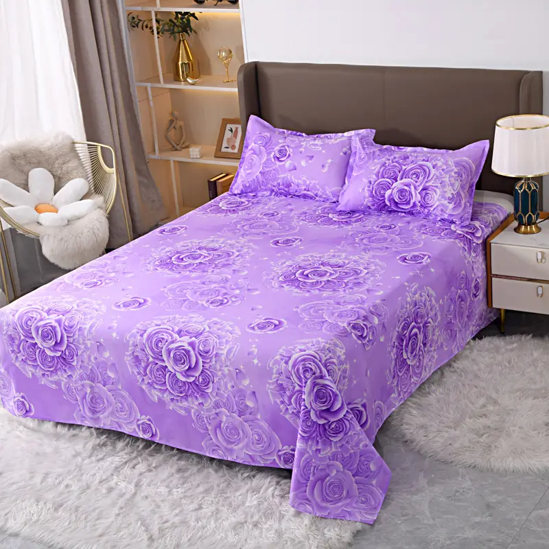 Cross-Border Trade Thickened Aloe Vera Cotton Bed Sheet Single Piece Brushed Fabric Bed Sheet for Student Dormitory and Home Use Double Bed Cover