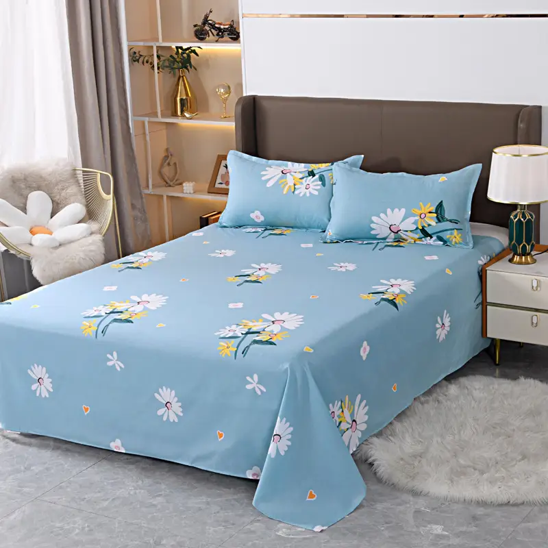 Cross-Border Trade Thickened Aloe Vera Cotton Bed Sheet Single Piece Brushed Fabric Bed Sheet for Student Dormitory and Home Use Double Bed Cover