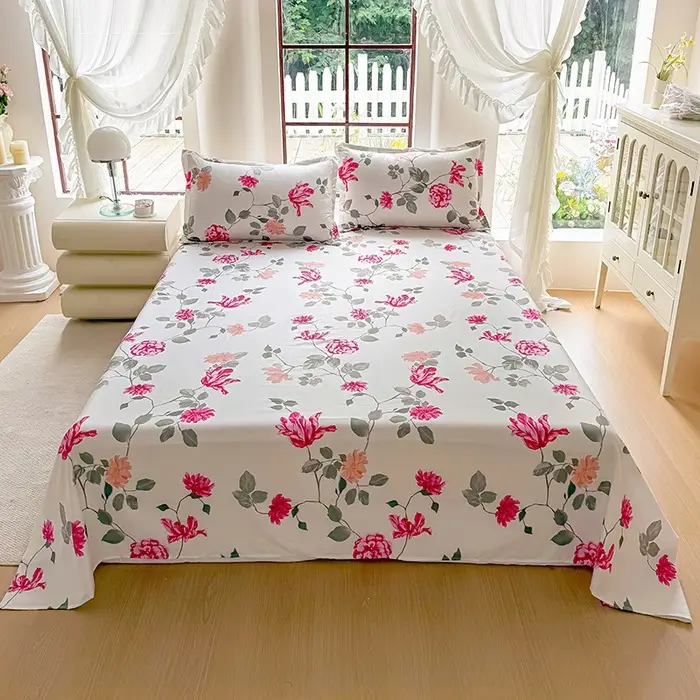 Cross-Border Trade Thickened Aloe Vera Cotton Bed Sheet Single Piece Brushed Fabric Bed Sheet for Student Dormitory and Home Use Double Bed Cover