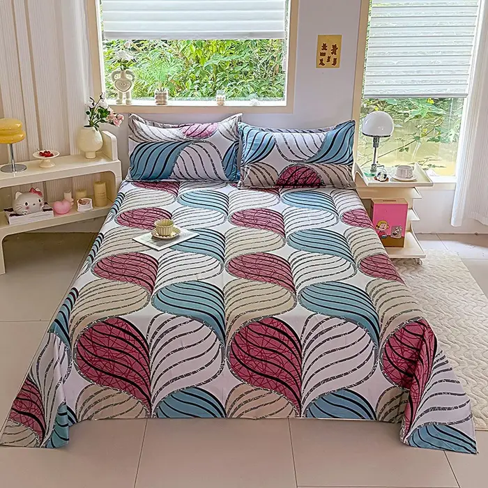 Cross-Border Trade Thickened Aloe Vera Cotton Bed Sheet Single Piece Brushed Fabric Bed Sheet for Student Dormitory and Home Use Double Bed Cover