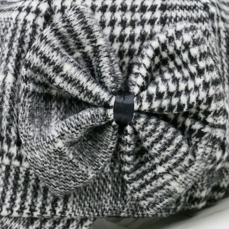 Women's Plaid Winter Beret Cap Autumn Style