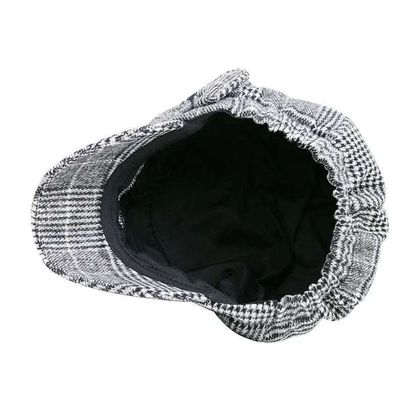 Women's Plaid Winter Beret Cap Autumn Style