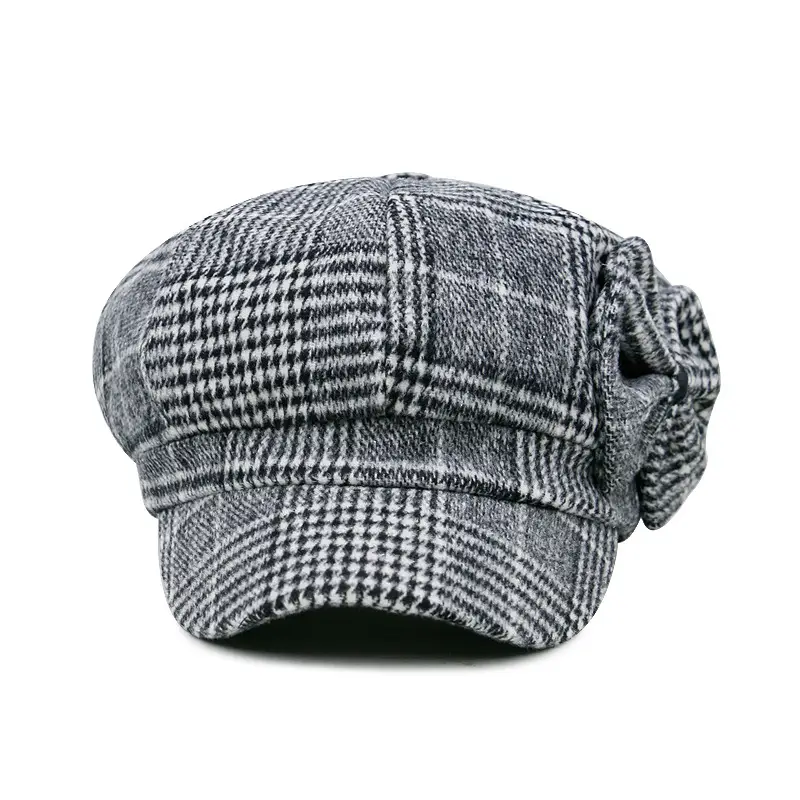 Women's Plaid Winter Beret Cap Autumn Style