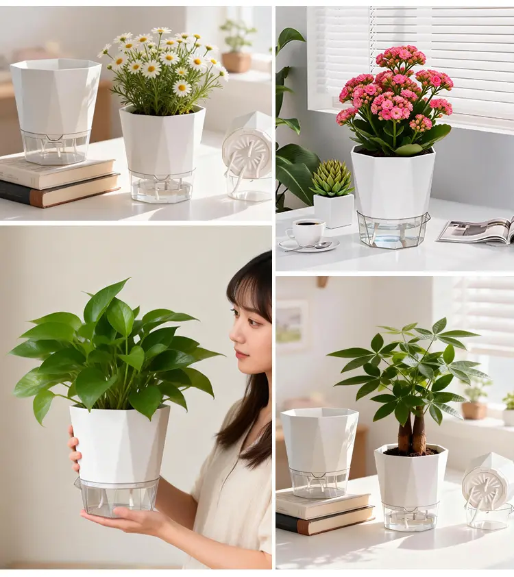 New Self-Watering Flower Pot, Self-Absorbing Water, Trendy Plastic Gallon Pot for Lazy Gardeners, Suitable for Green Plants, Roses, Orchids, and Succulents on the Balcony — feature 12