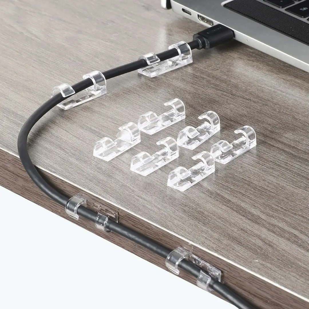 No-Drill Cable Organizer Wall Sticker, Traceless Wire Storage and Fixing Self-Adhesive Cable Clip, Cable Management Tool