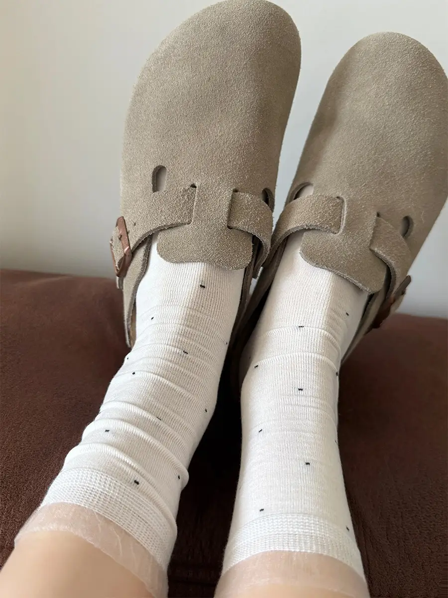 Cool and Elegant Style Miu-Style Small Polka Dot Lace Socks for Women, Mid-Calf, Spring and Summer Thin Pure Cotton Ballet-Style Slouch Socks — feature 15