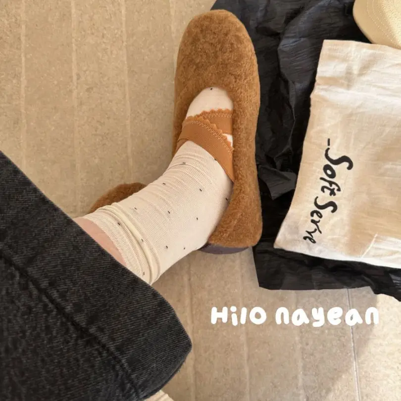 Cool and Elegant Style Miu-Style Small Polka Dot Lace Socks for Women, Mid-Calf, Spring and Summer Thin Pure Cotton Ballet-Style Slouch Socks