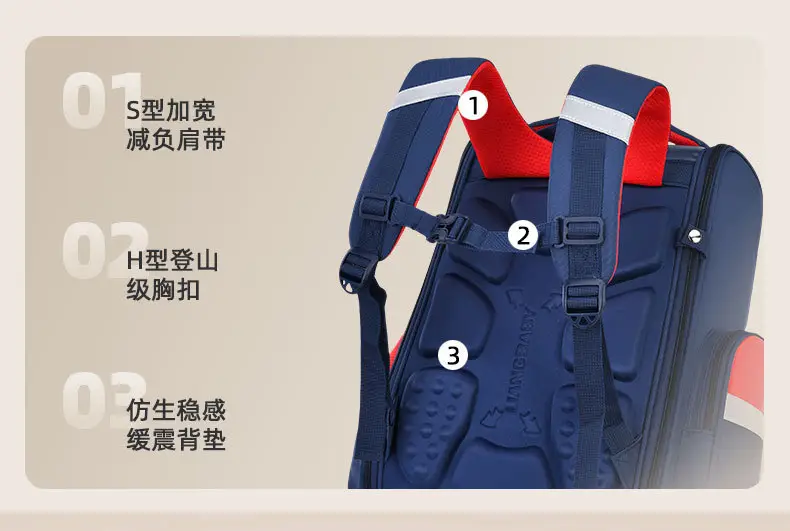 Children's Schoolbag for Boys, Primary School Students, Weight-Reducing and Tutoring Bag, Pencil Case Combination, Large-Capacity Backpack, Spine-Protecting, Comfortable and Waterproof — feature 11