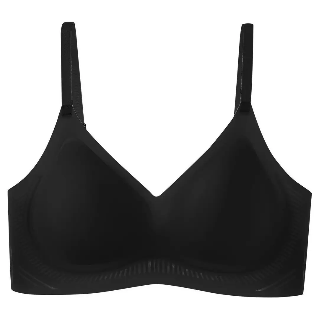 Seamless Bra with No Underwire, Jelly-Like Soft Support, Side Breast Gathering, Fixed Cup, Ultra-Soft and Thin Bra - Image 2