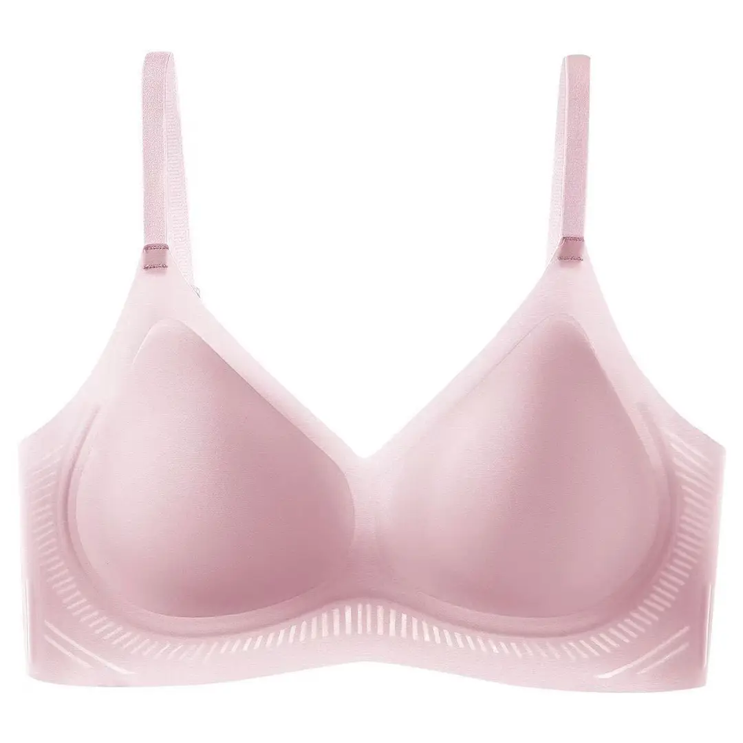 Seamless Bra with No Underwire, Jelly-Like Soft Support, Side Breast Gathering, Fixed Cup, Ultra-Soft and Thin Bra - Image 3